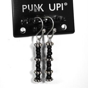 For $25💫Alternative Black Beaded Dangles Earrings